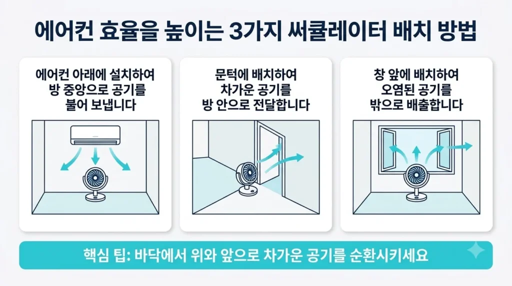 에어컨 냉방 효율을 높이는 서큘레이터 배치법