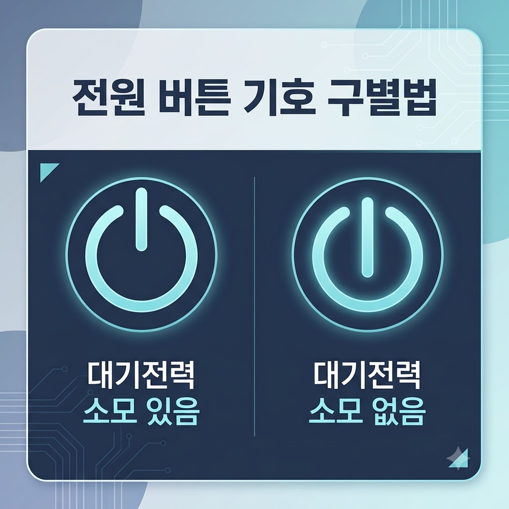 전원 버튼 기호별 대기전력 구별법
